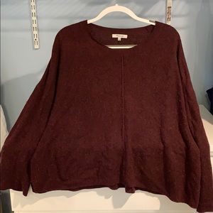 Madewell boxy fit wine colored sweater